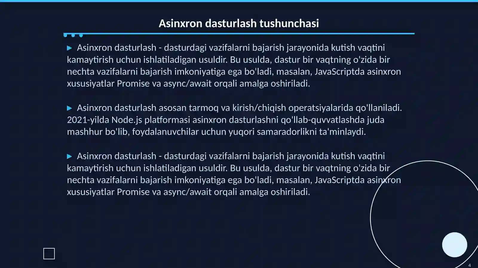 Parallel va asinxron dasturlash usullari 4