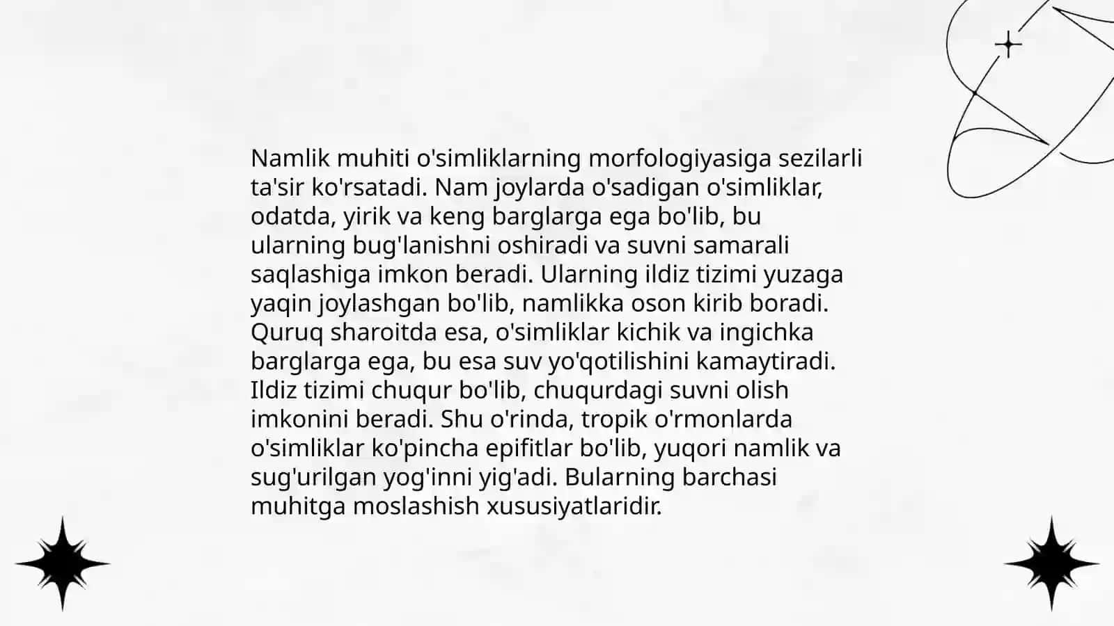 TURLI MUHIT SHAROITDA O'SGAN O'SMLIKLARNING TUZILISHINI TAQQOSLASH 4