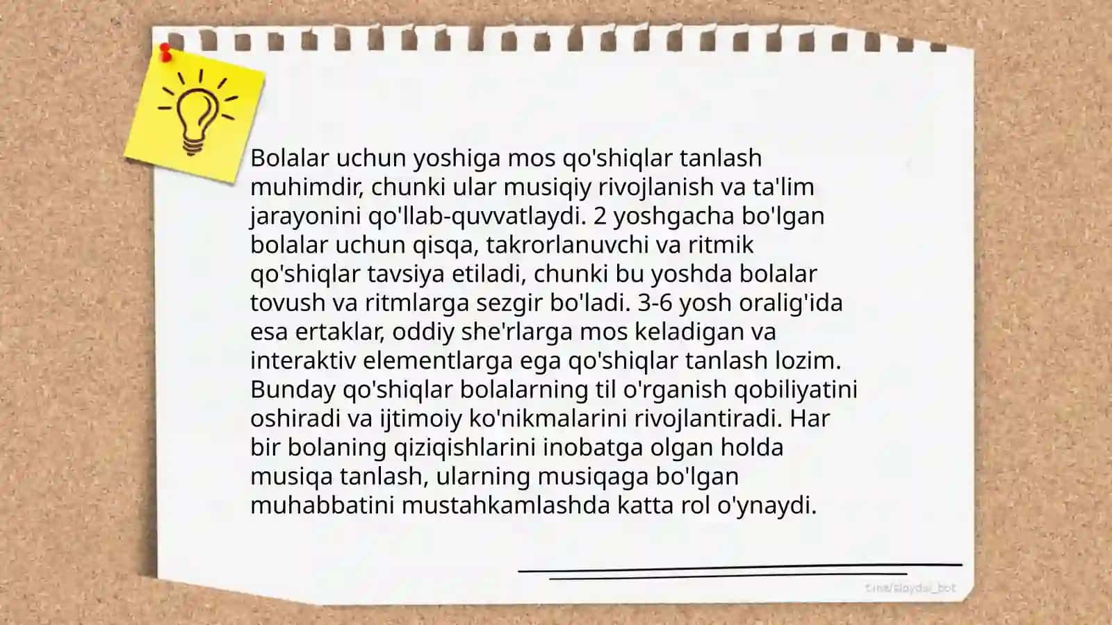 Bolalarni qoʻshiq kuylashga oʻrgatish 4