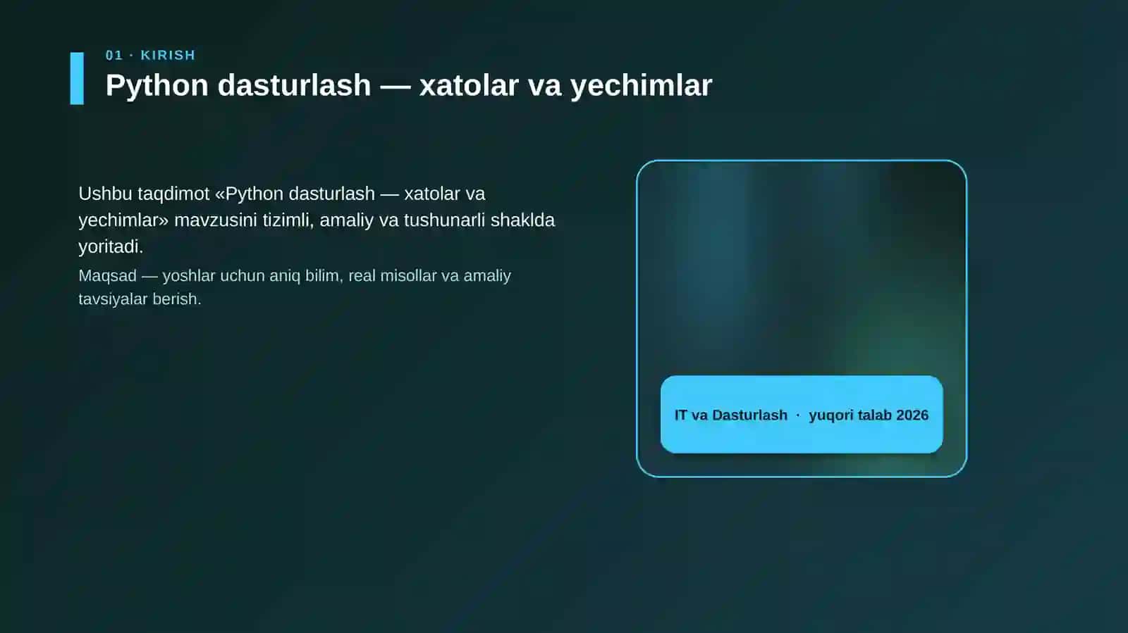 Python dasturlash — xatolar va yechimlar 4