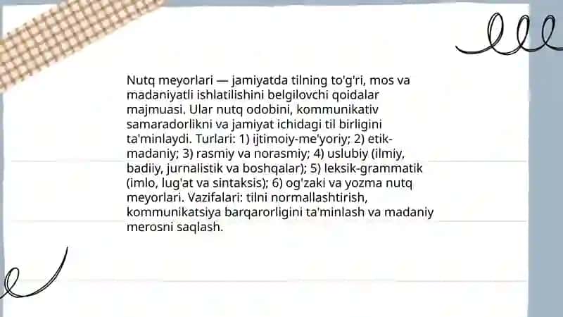 Nutq odobi. Me'yor tushunchasi 4