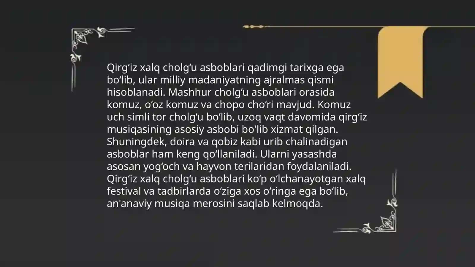 Qirģiz xalq musiqa an'analari 4