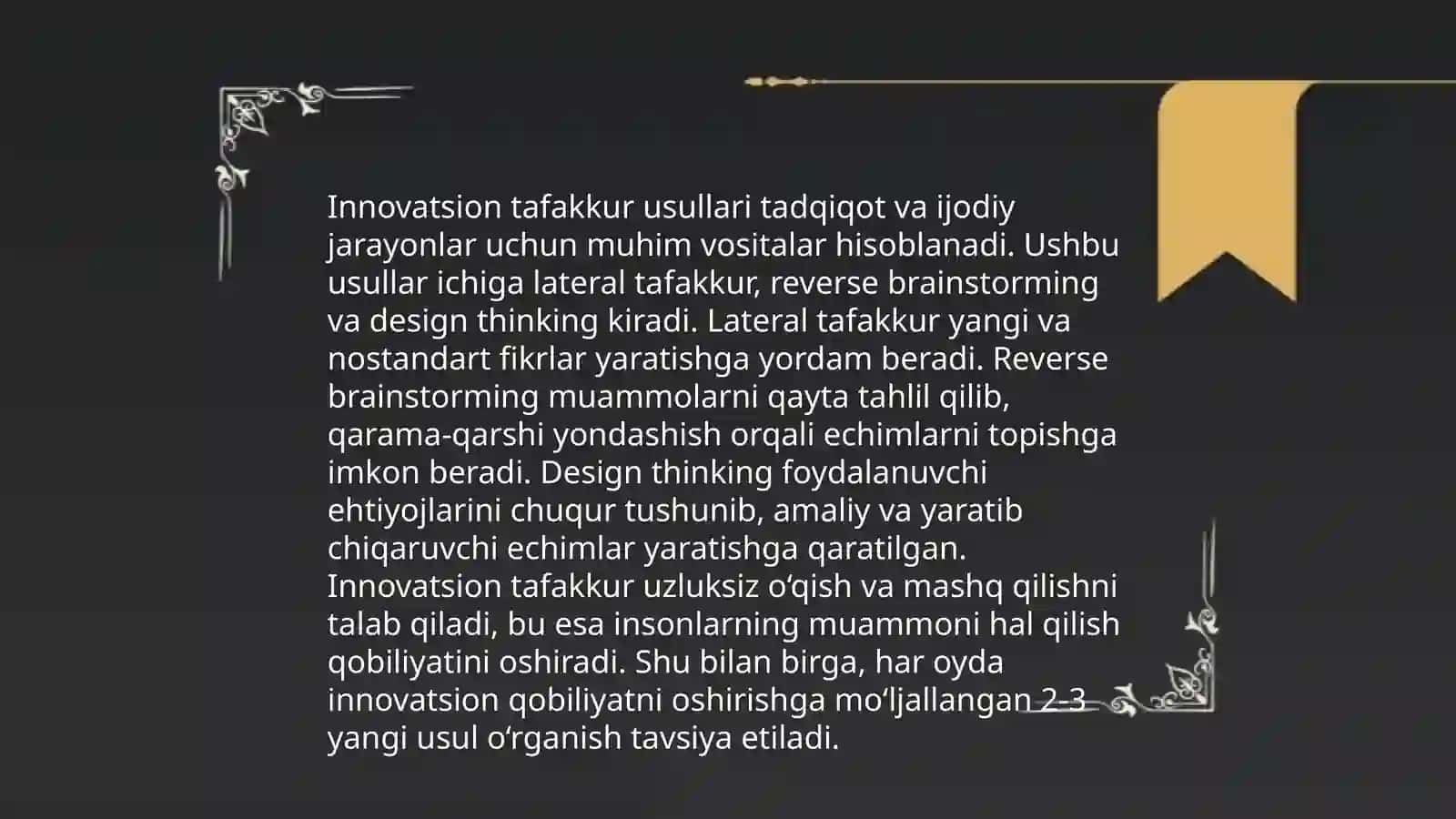Kreativ fikrlash va rivojlantirish yo'llari 4