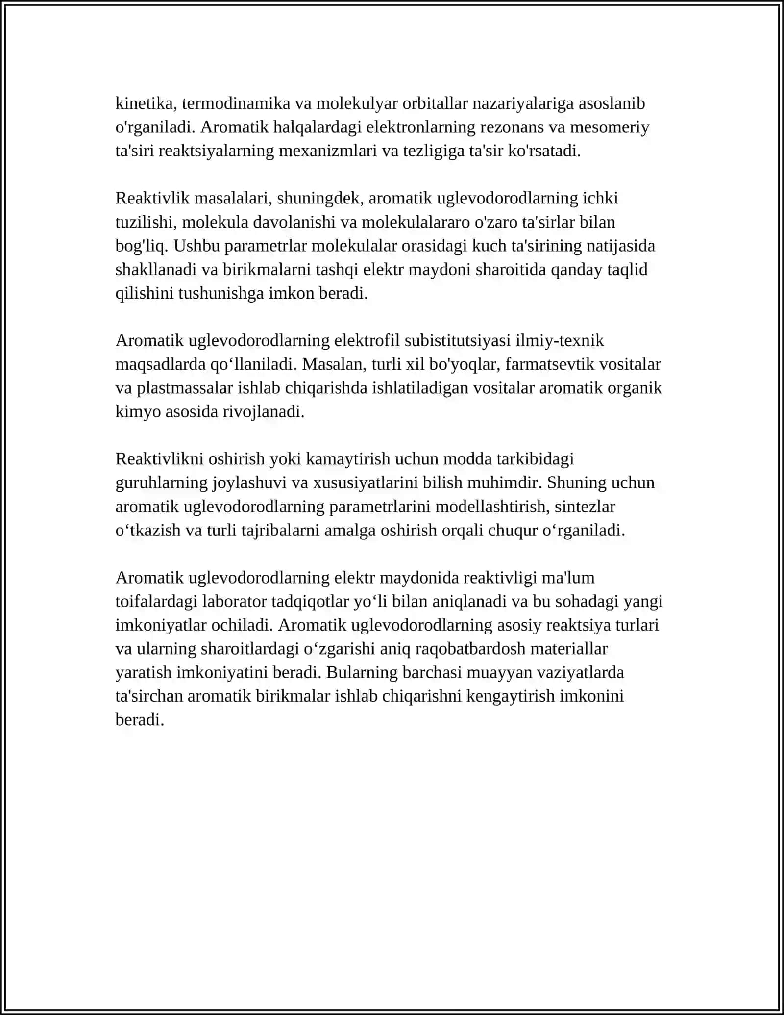 AROMATIK UGLEVODORODLARDA NUKLEOFIL ALMASHINISH REAKSIYALARI 4