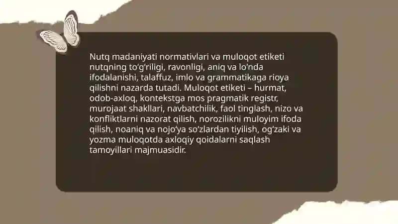 Nutq madaniyati va uslubshunoslik. Nutq va terminologiya 4