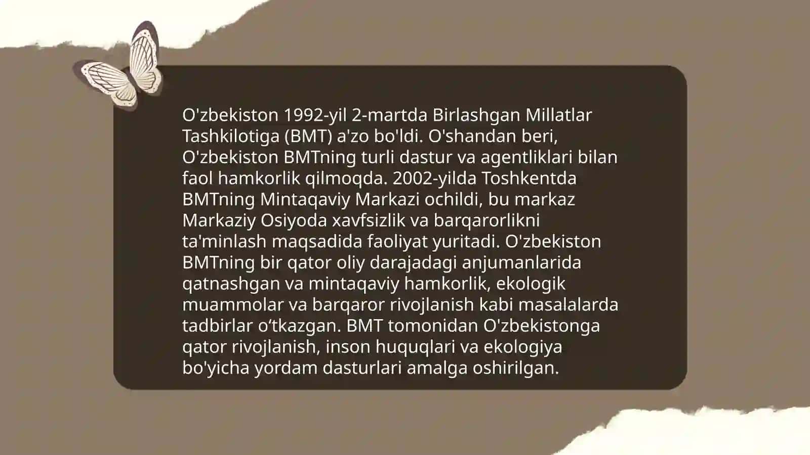O'zbekistonning xalqaro tashkilotlar bilan hamkorlik aloqalari 4