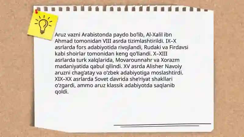 Aruz Vazni Haqida Umumiy Ma'lumot 4