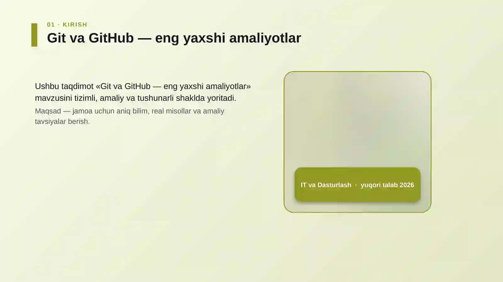 Git va GitHub — eng yaxshi amaliyotlar 4