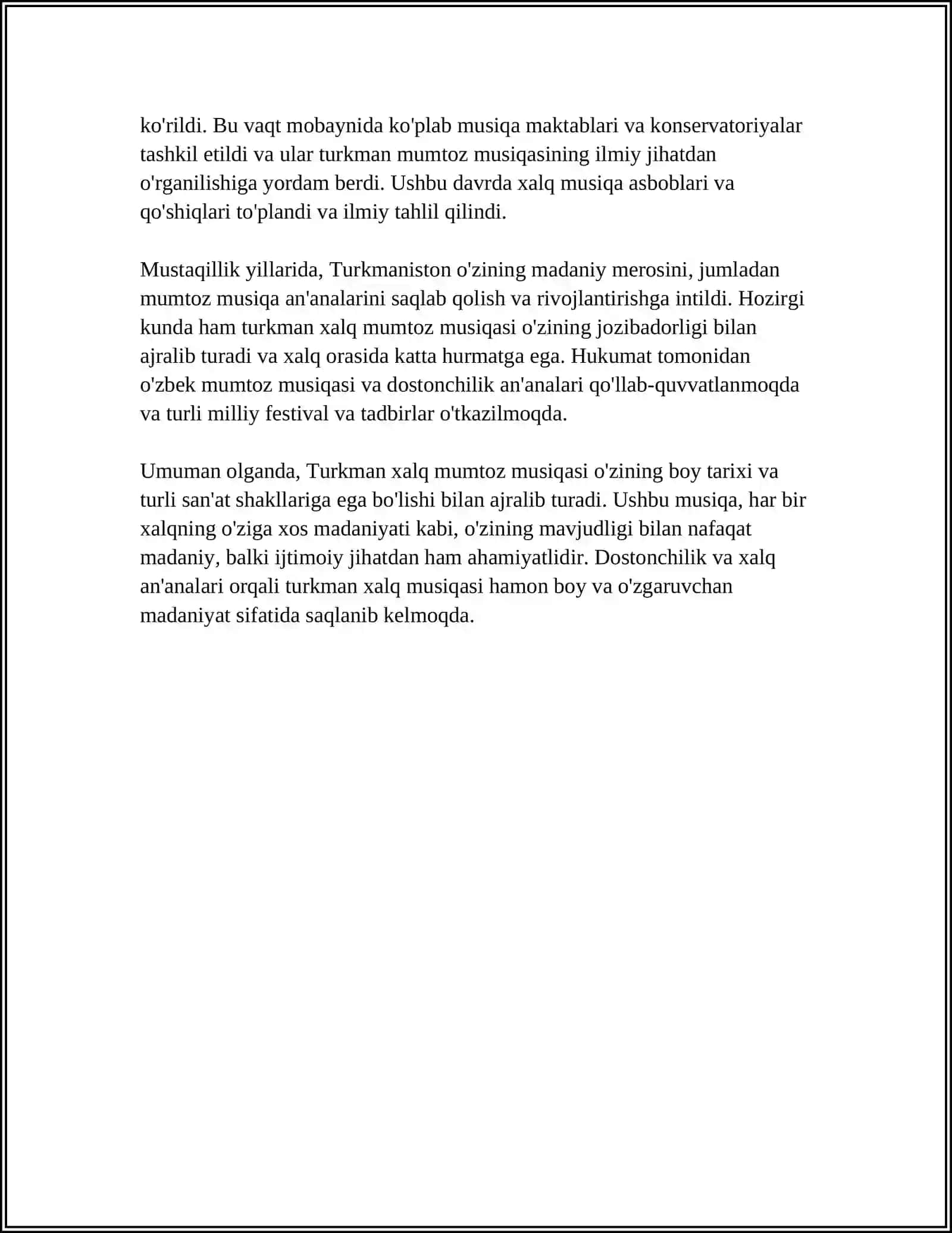 TURKMAN XALQ MUMTOZ MUSIQASI. YAPON VA XIND MUMTOZ MUSIQASI 4