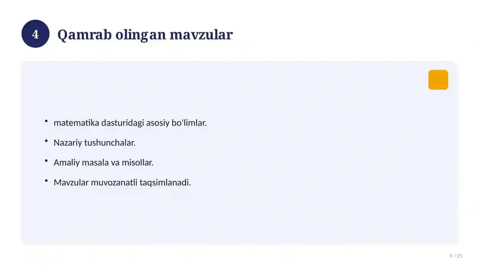 Texnologiya fanidan 5-sinf: mavzulashtirilgan nazorat ishi va tahlil 4
