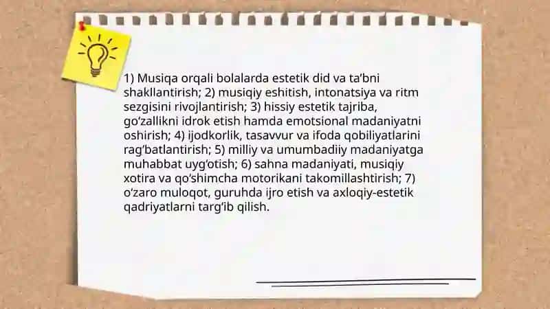 Maktabgacha ta’lim tashkilotlarida musiqa mashg’ulotlarining maqsad Va vazifalari 4