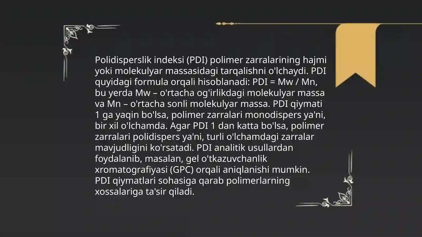Polimerlarning polidispresligini aniqlash 4