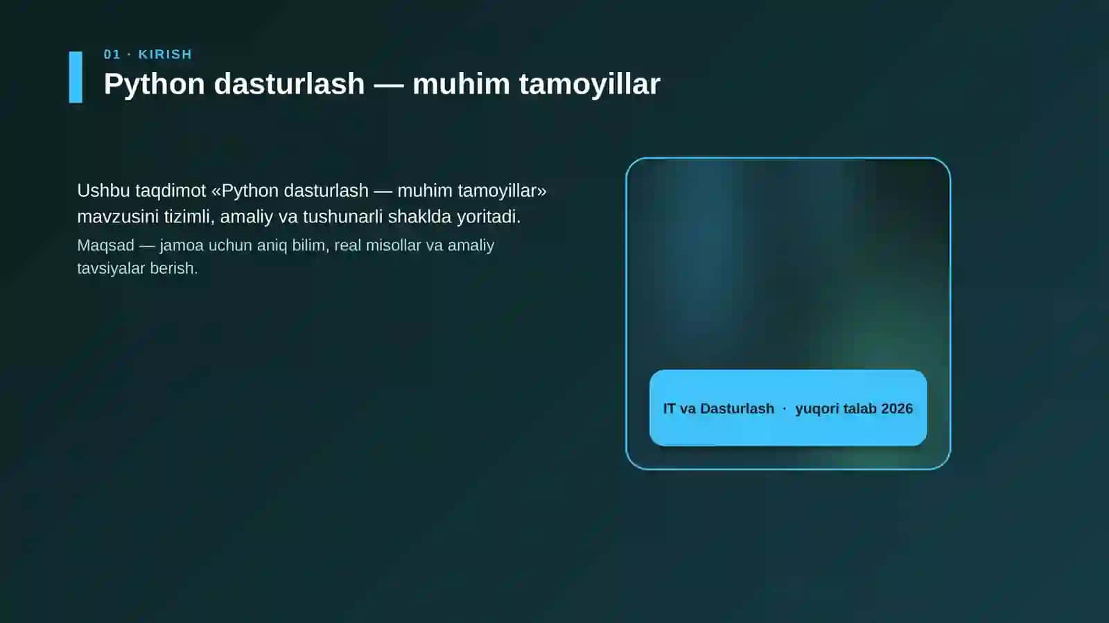 Python dasturlash — muhim tamoyillar 4