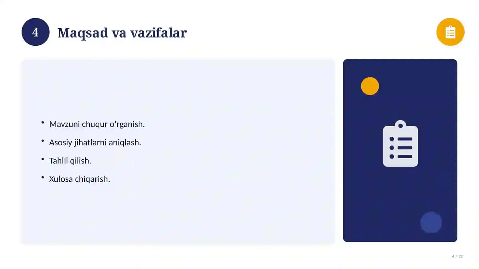 Matematika fanidan 8-sinf: fan to'garagi rejasi 4