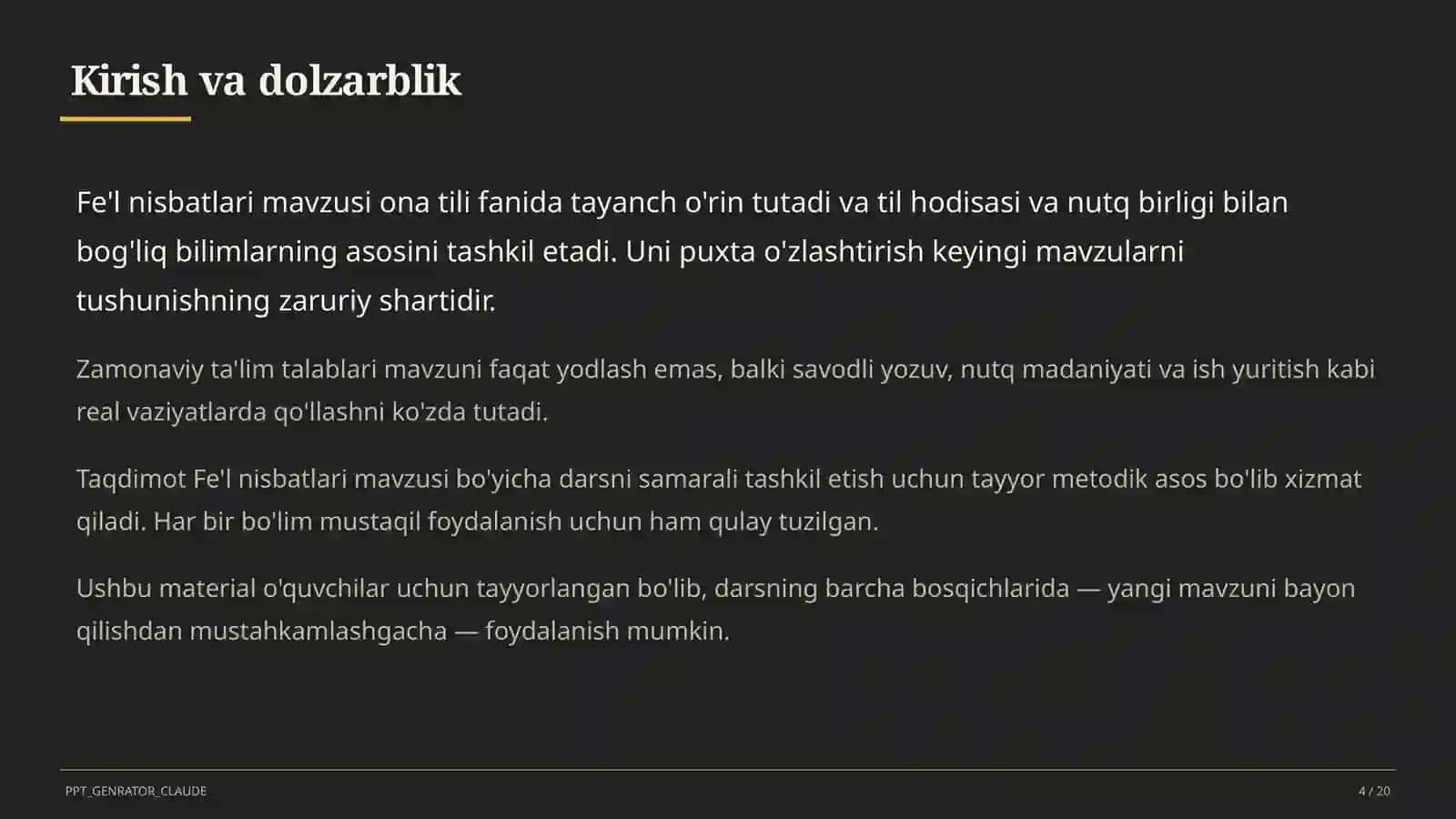Fe'l nisbatlari (7-sinf) 4