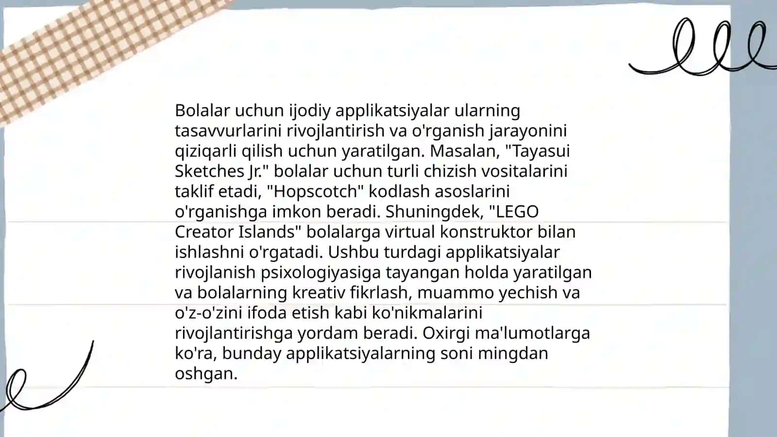 IJODIY QOBILIYATLARINI SHAKLLANTIRISHDA APPLIKATSIYANING OʻRNI 4