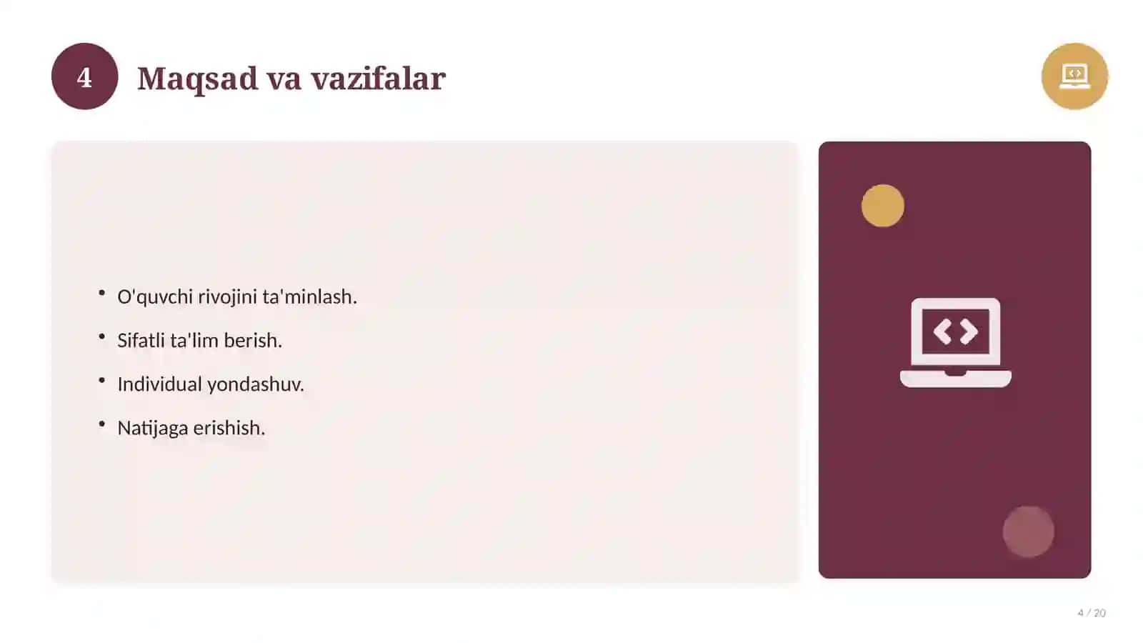 Boshlang'ich ta'lim metodikasi: nazariy asoslari, zamonaviy yondashuvda 4