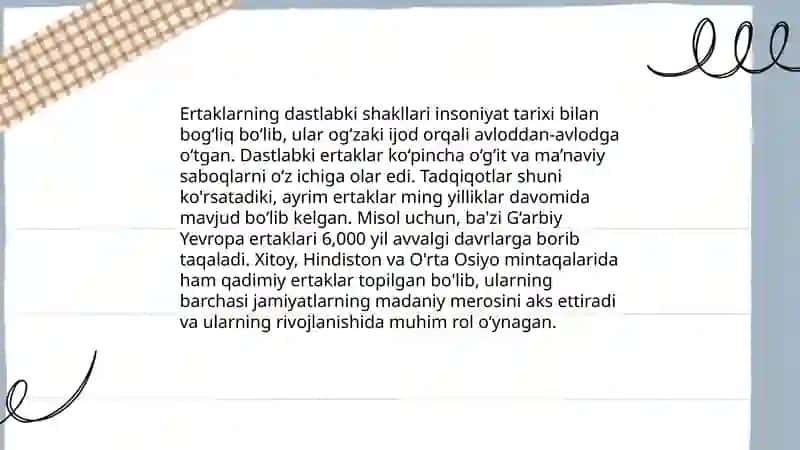Adabiy ertaklarning shakllanishi va taraqqiyot xususiyatlari 4