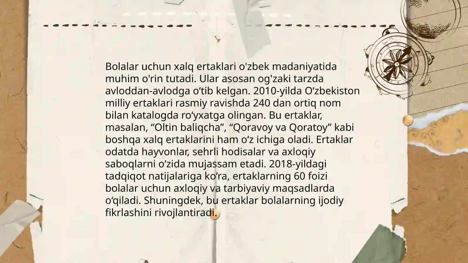 Bolalar folkyori namunalarining o'ziga xos belgilarini aniqlash 4