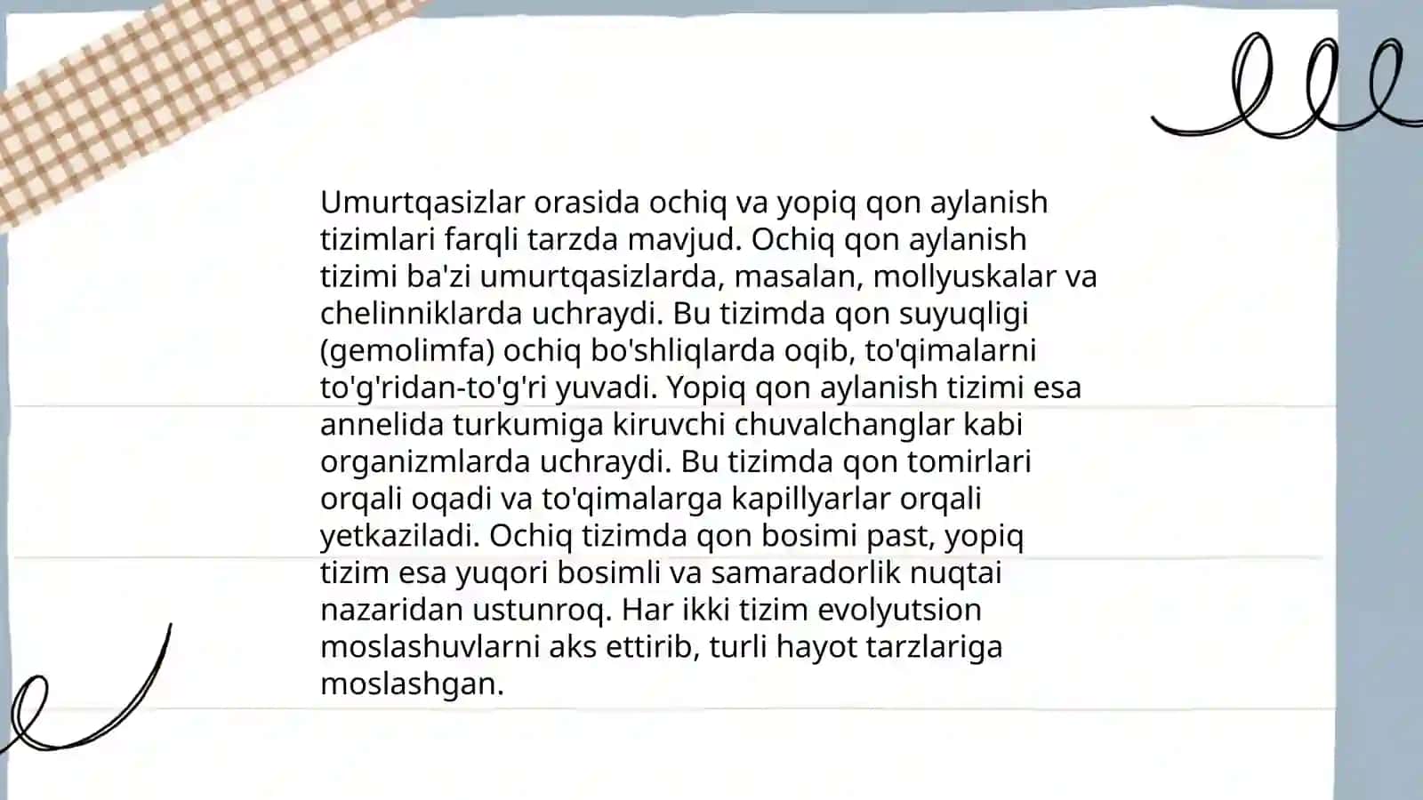 Umurtqasizlarning qon aylanish sistemasi 4