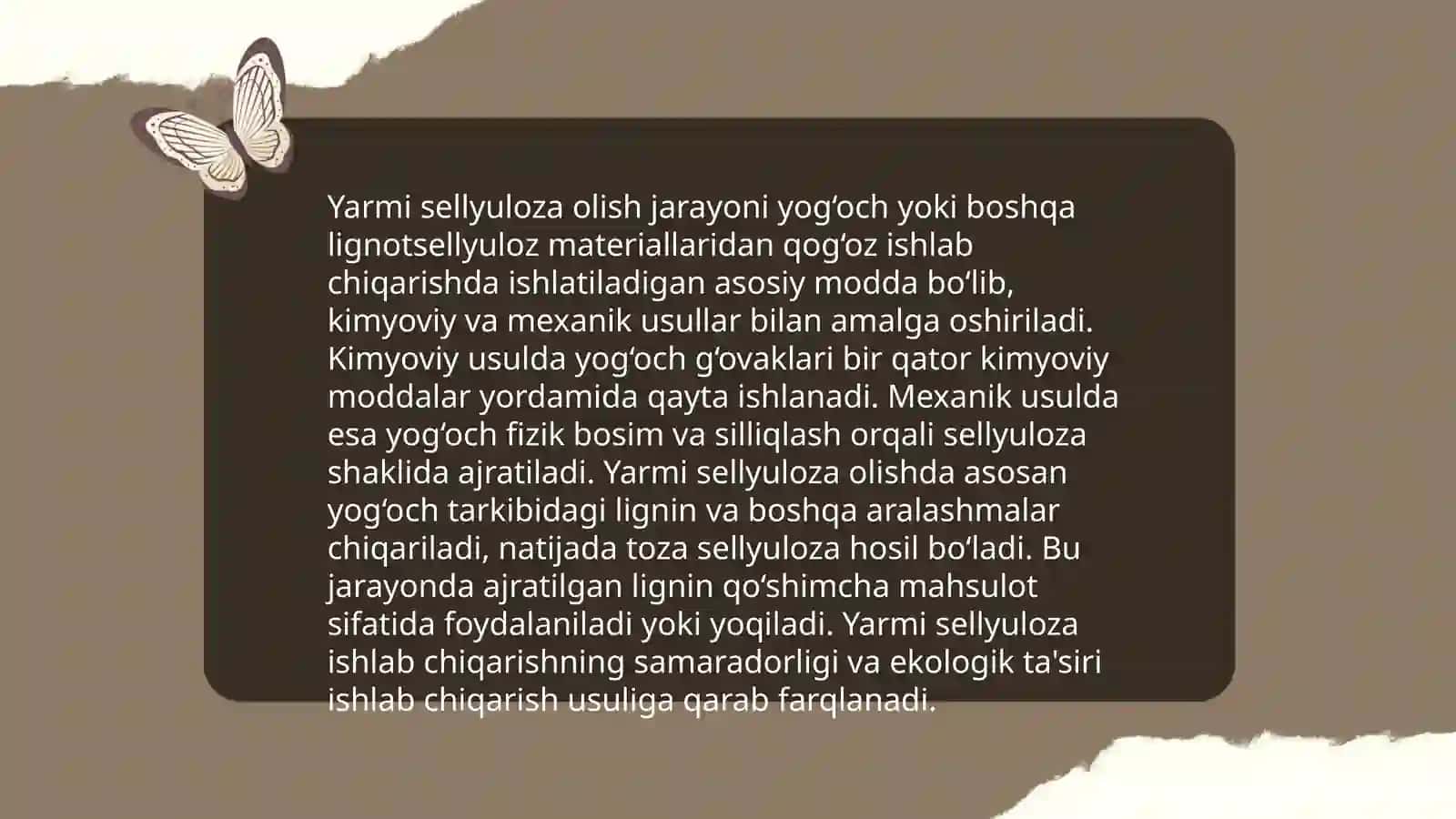 Yogʻoch payraxasidan yarim sellyuloza olish 4