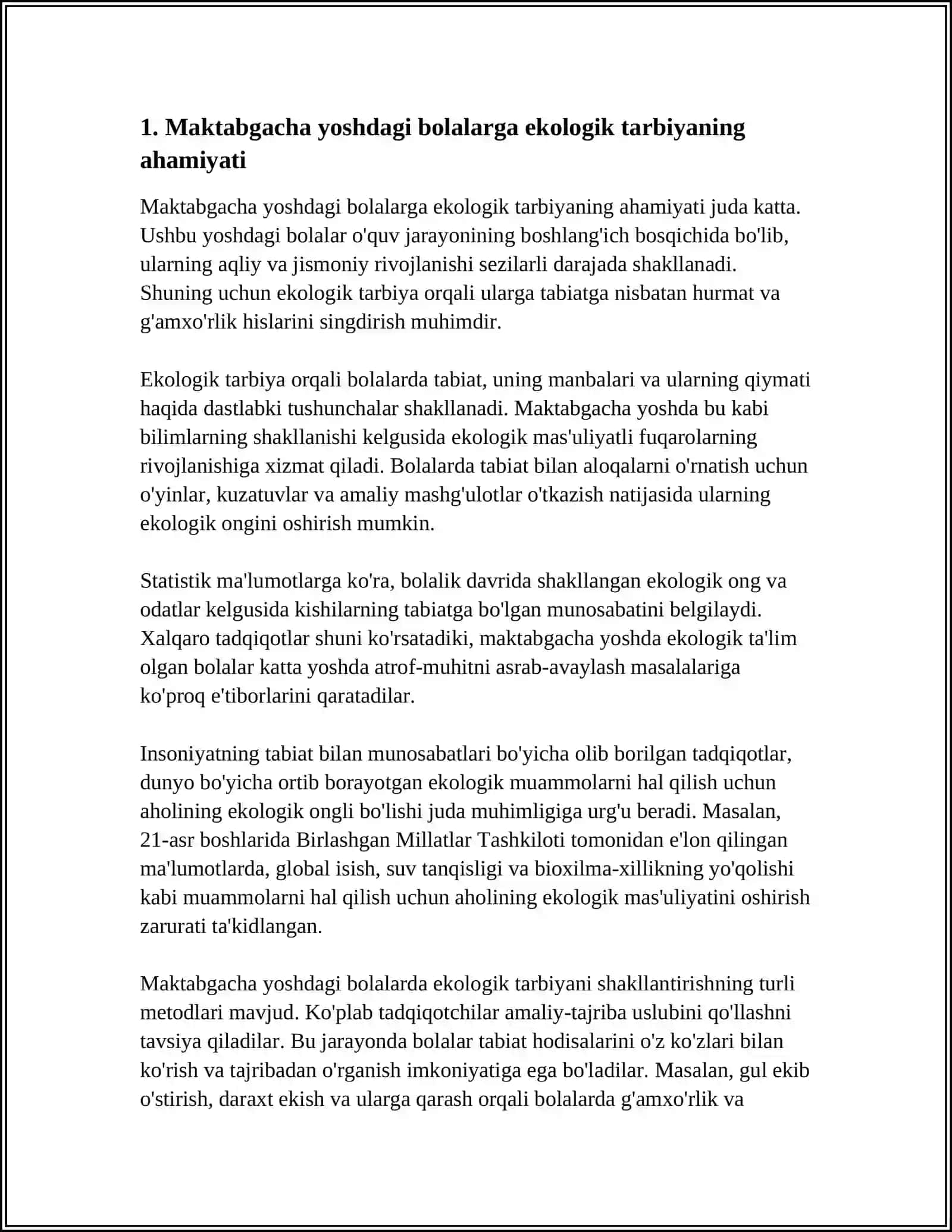 MAKTABGACHA YOSHDAGI BOLALARGA EKOLOGIK TARBIYA BERISH 4