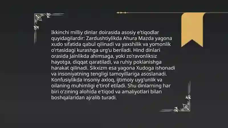 Milliy Dinlar 4
