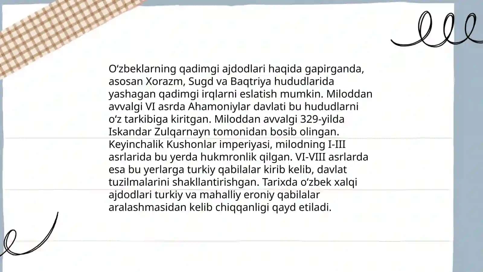 Oʻzbek xalqining etnogenezi va etnik tarixi 4