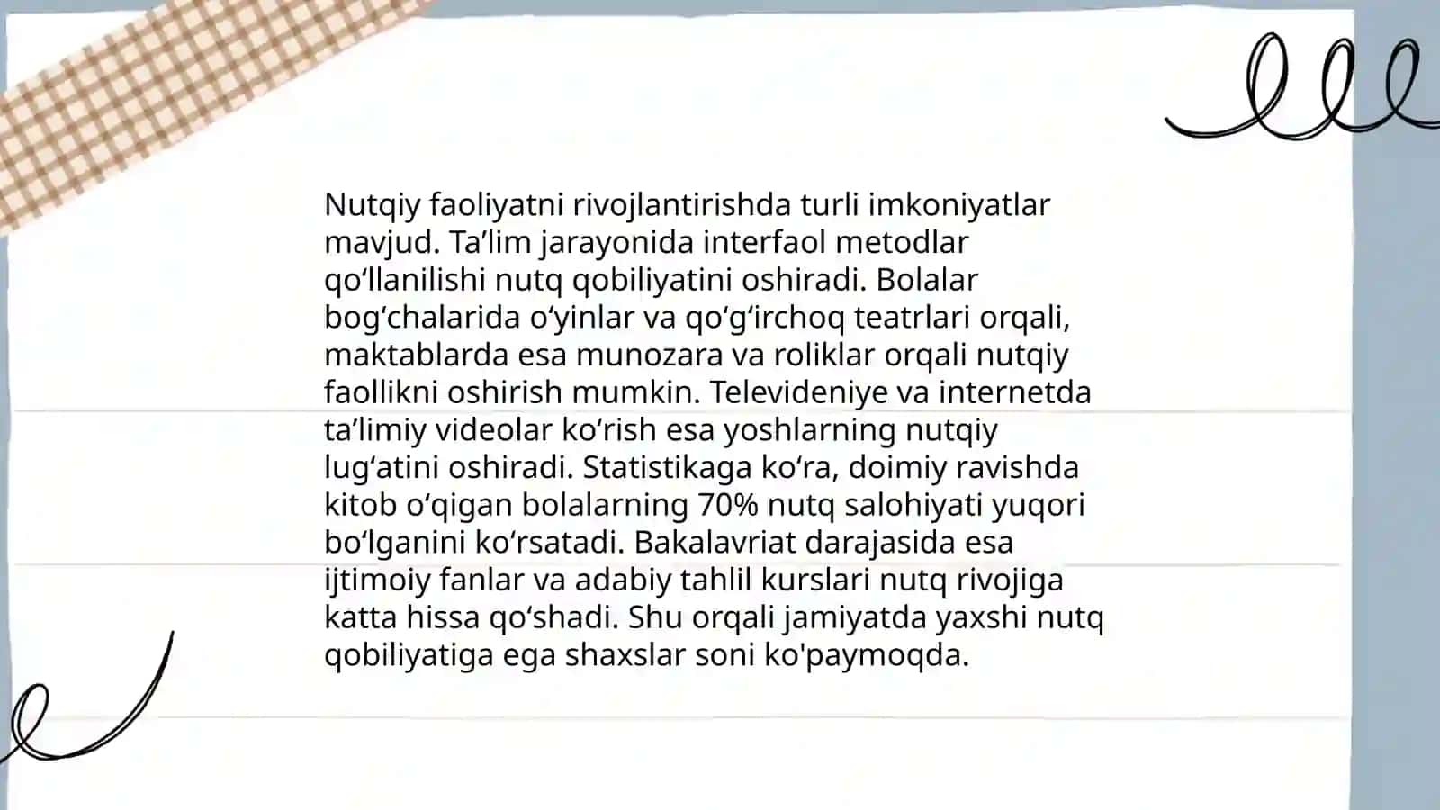 Boshlang‘ich ta’limda matn ustida ishlash orqali o‘quvchilar nutqini o‘stirish usullari 4