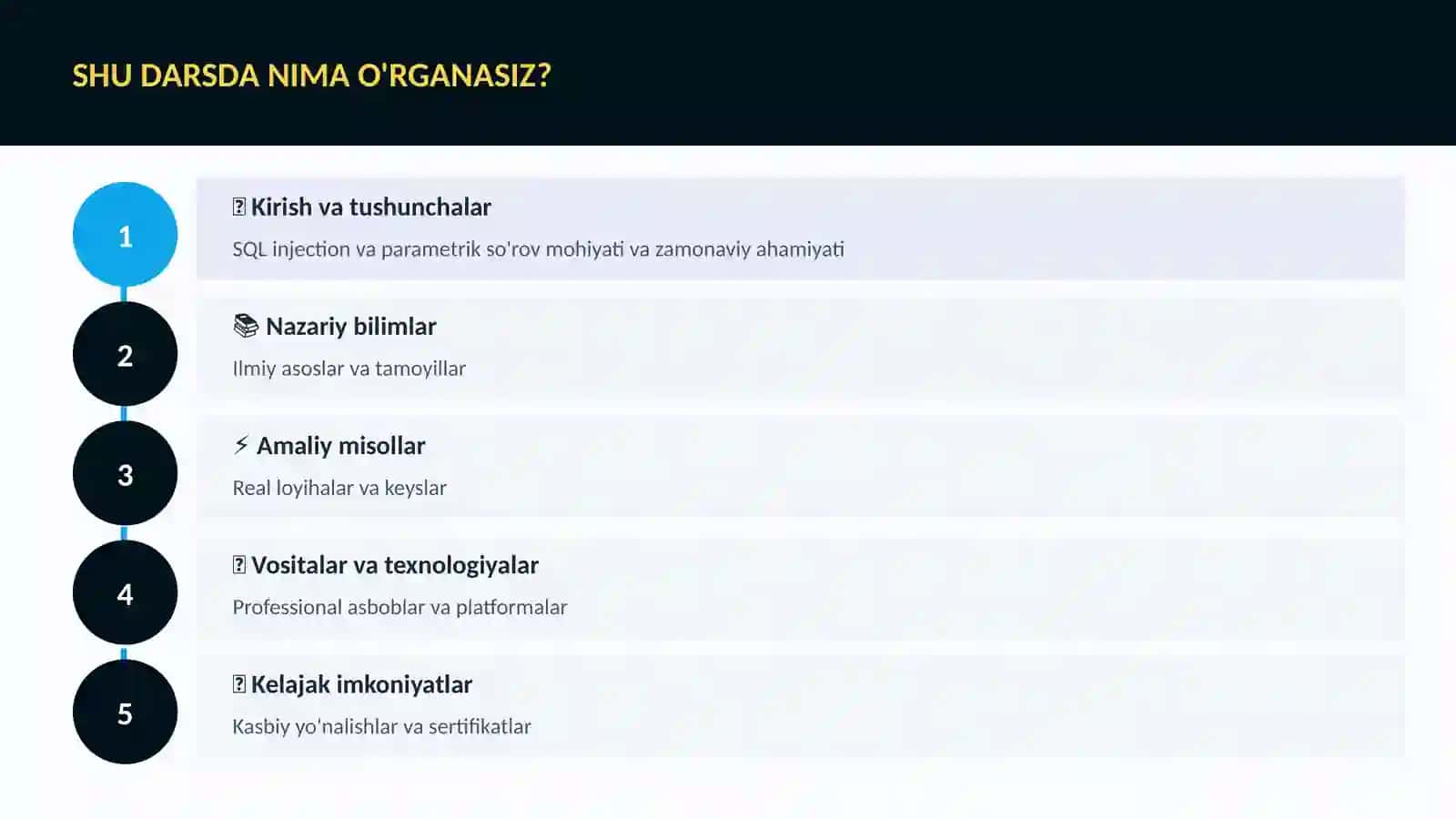 SQL injection va parametrik so'rov 4