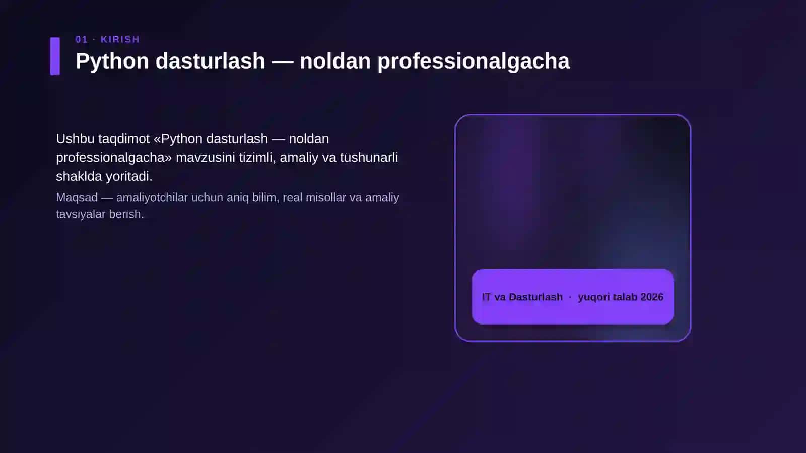 Python dasturlash — noldan professionalgacha 4