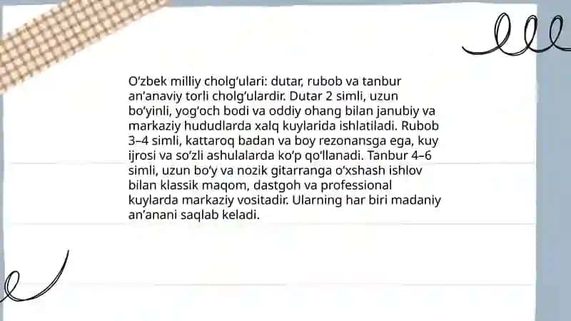 Milliy cholgular 4