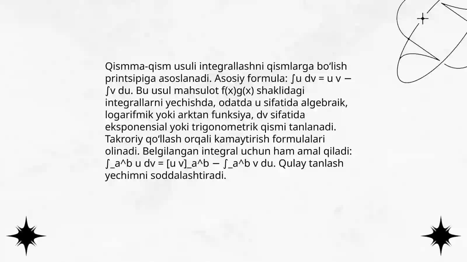 INTEGRALLASH USULLARI 4