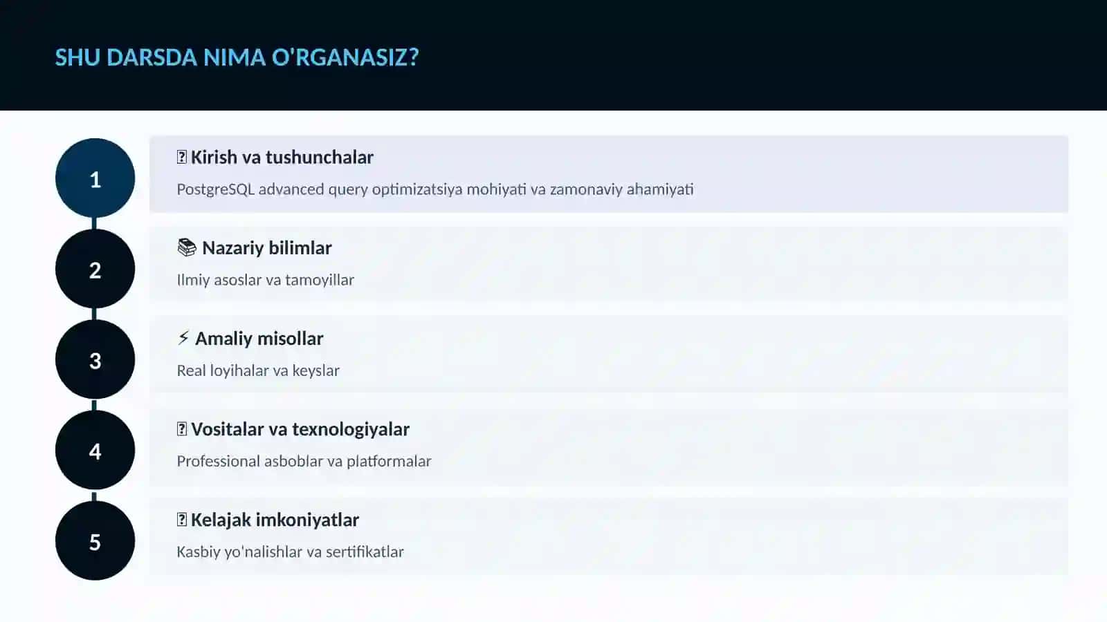 PostgreSQL advanced query optimizatsiya 4