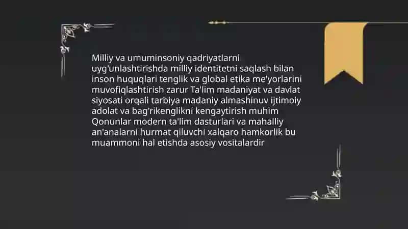 Oliy ma'naviy qadriyatlar. Amaliy etika masalalari 4