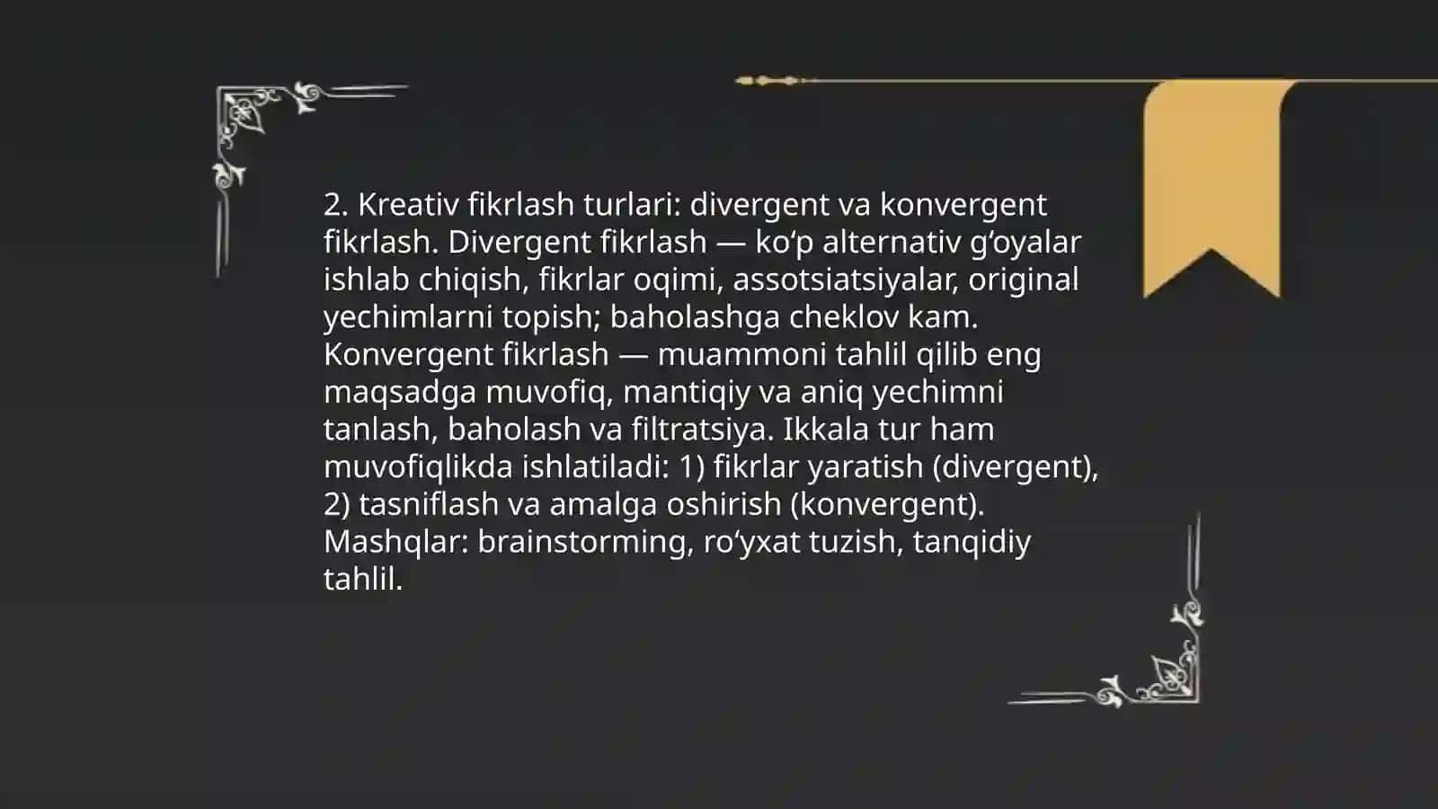 Kreativ fikrlash va uni rivojlantirish yóllari 4
