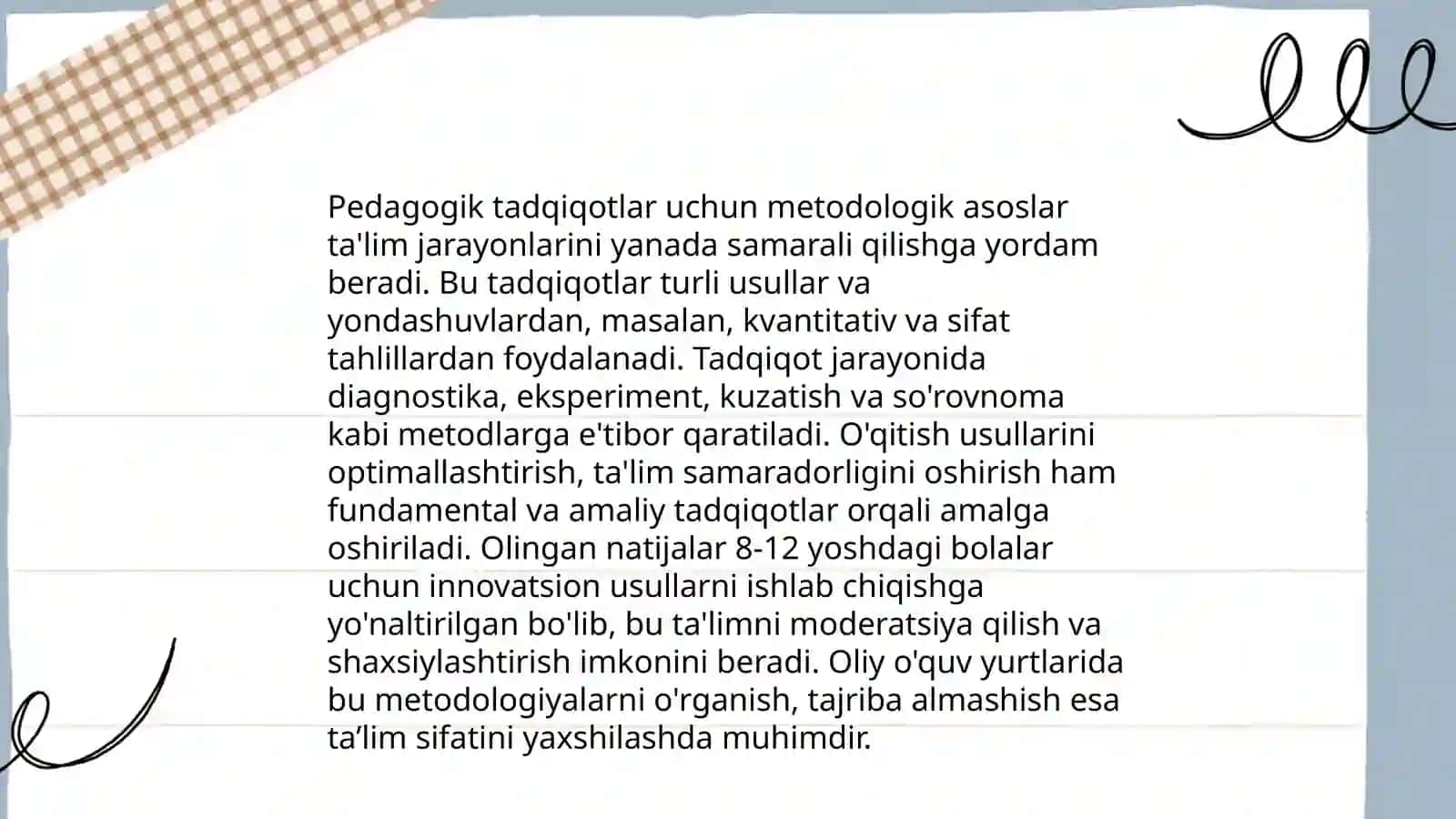 Pedagogika fanining ilmiy-tadqiqot metodlari 4