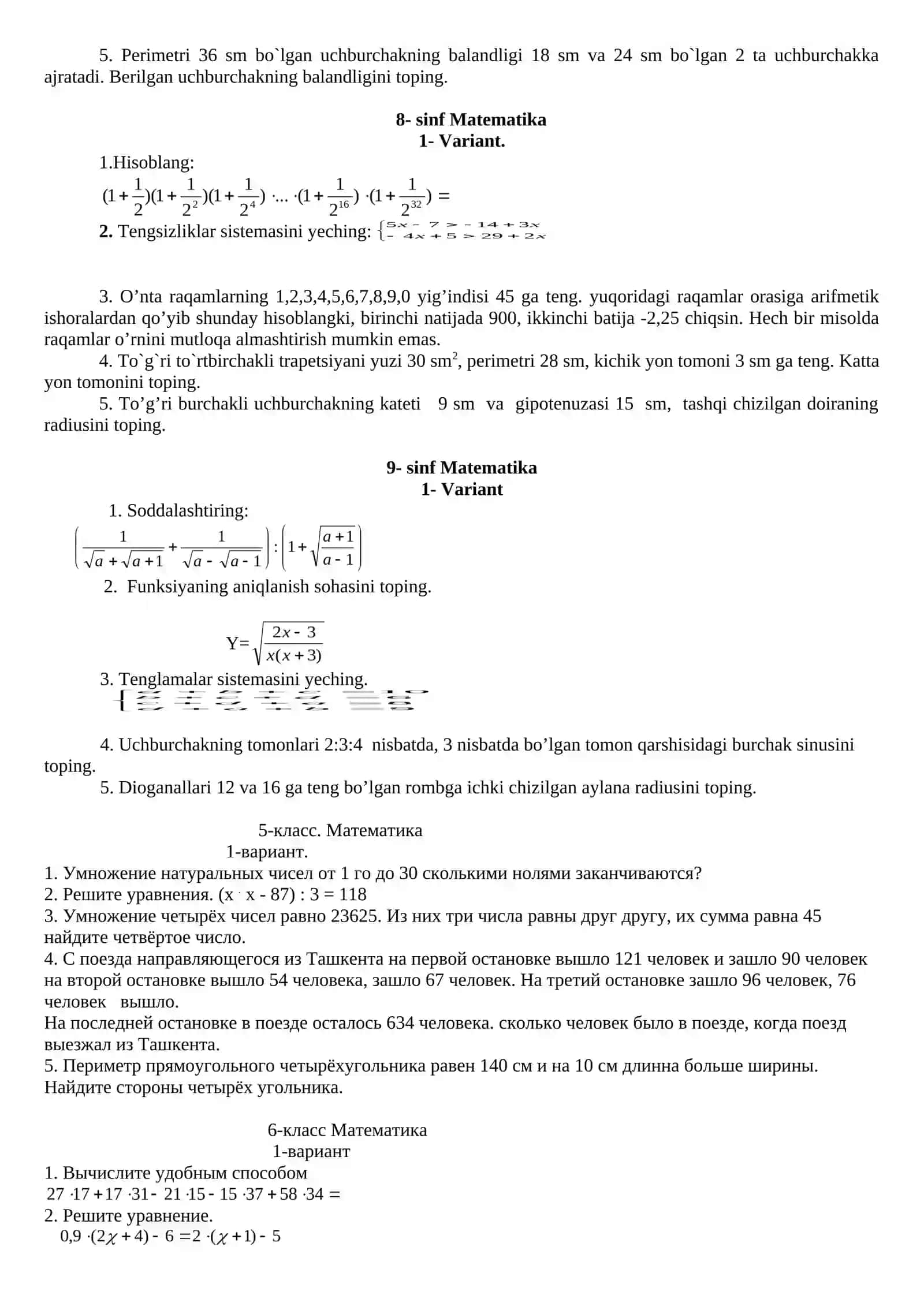 7 sinf 2- variant 4