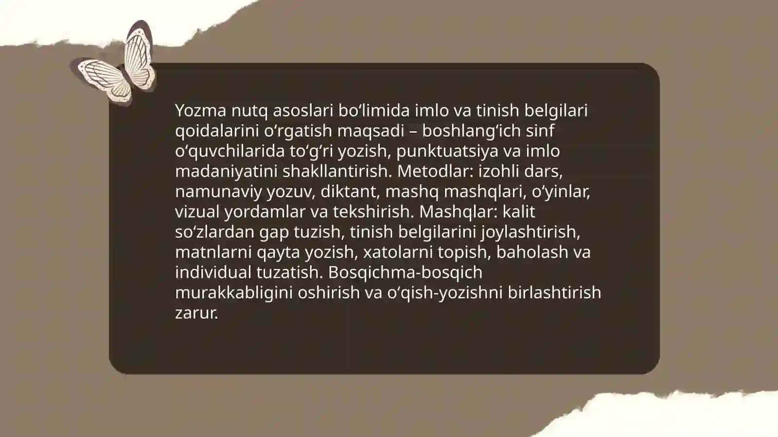 Boshlangʻich sinf oʻquvchilarini yozish kompetentsiyalarini shakllantirish 4