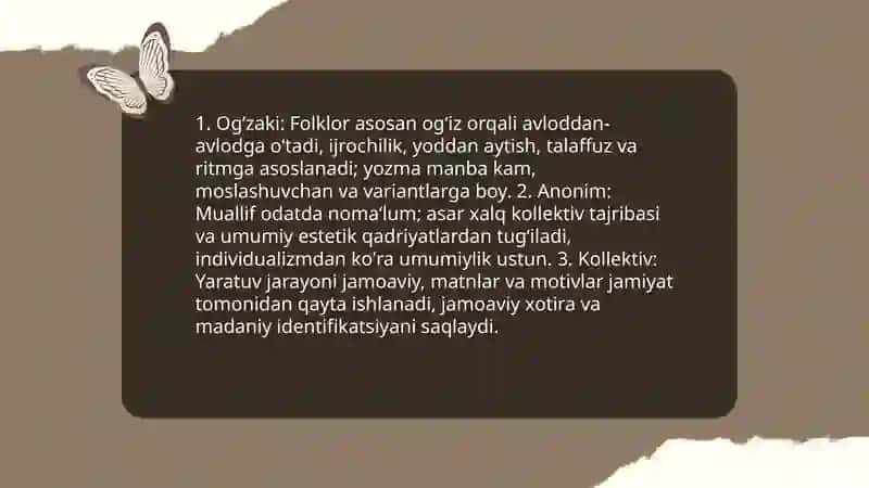 Folklor va badiiy adabiyot munosabatlari 4