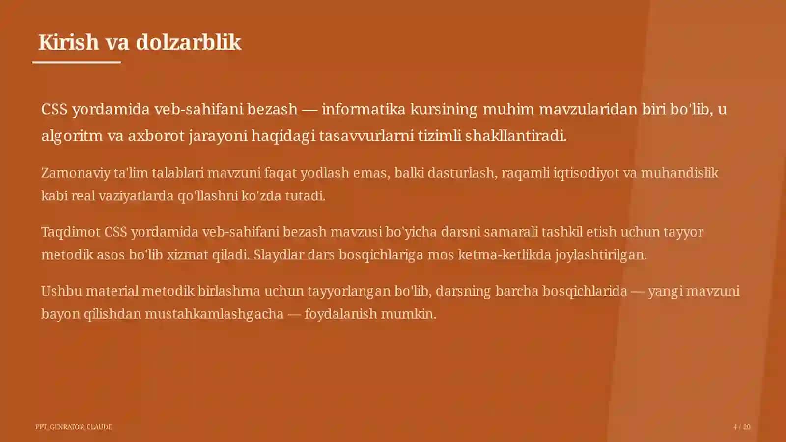 Informatika va axborot texnologiyalari (5–11) — metodik birlashma uchun 4