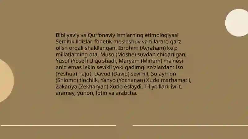 Diniy va miqaddas nomlar va ularning kelib chiqishi dunyo miqyosida 4