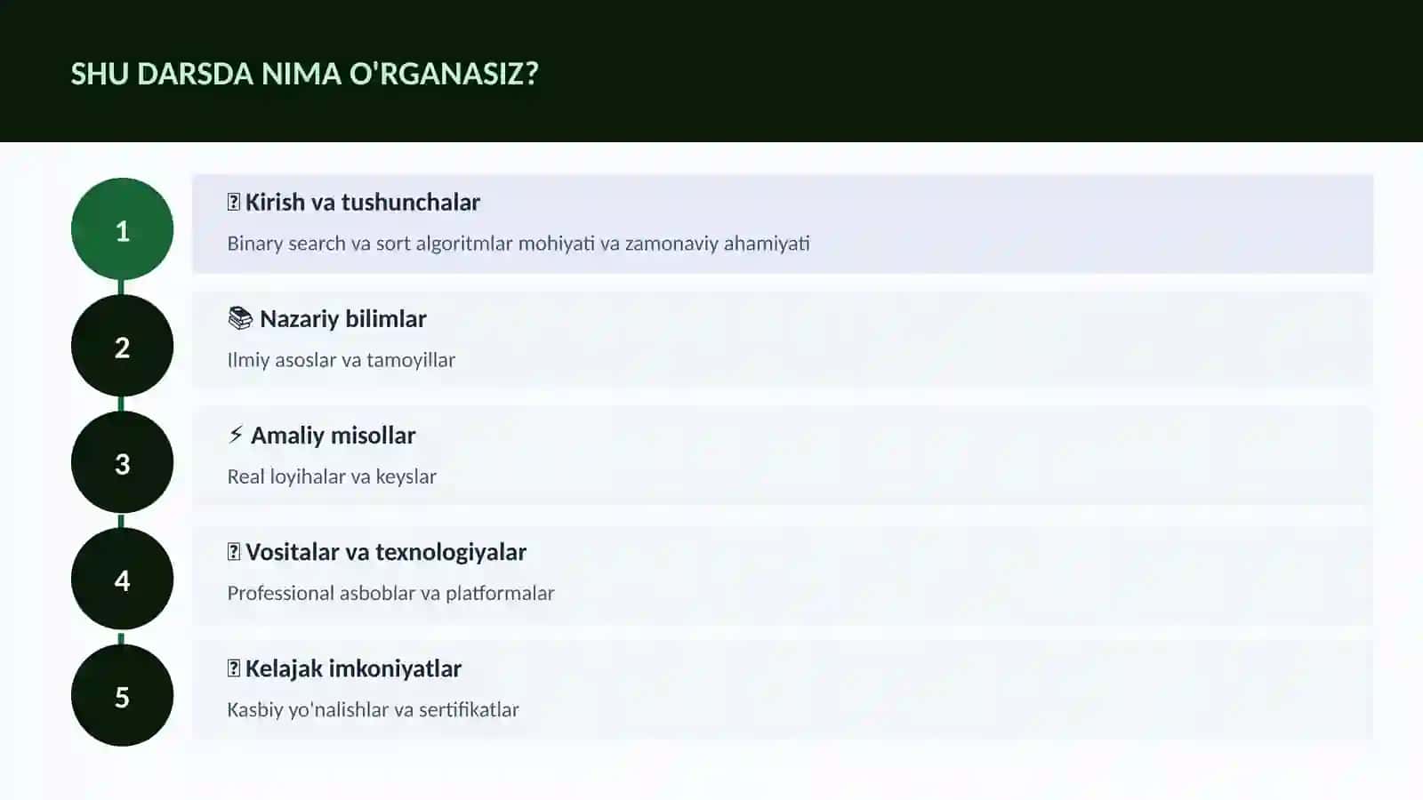 Binary search va sort algoritmlar 4