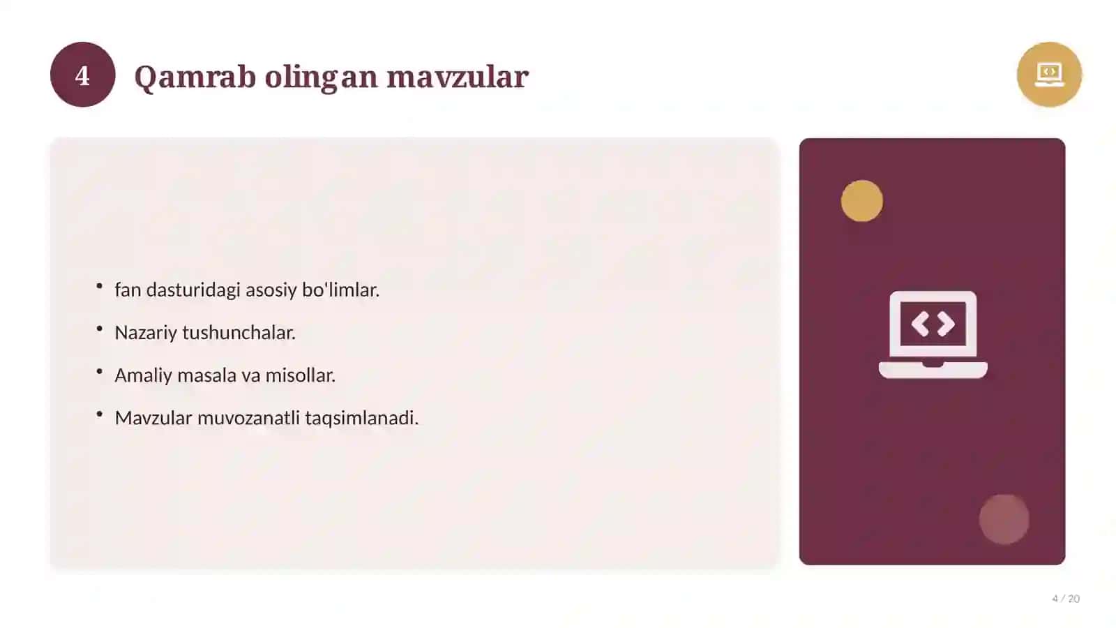 Jismoniy tarbiya fanidan 5-sinf: test savollari to'plami 4