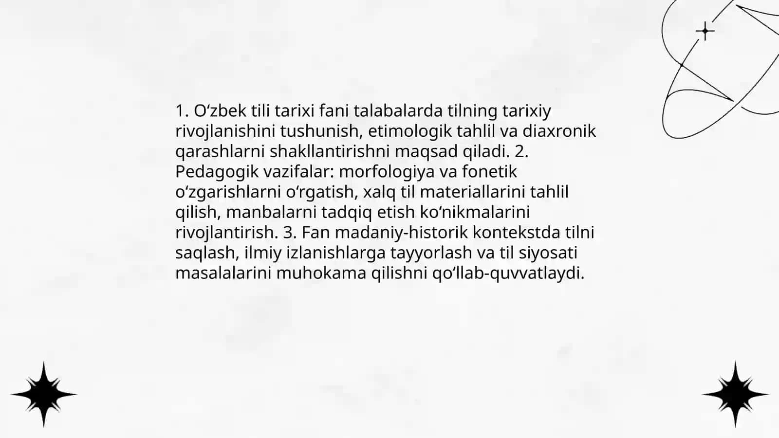 Oʻzbek tili tarixi fanining maqsad va vazifalari 4