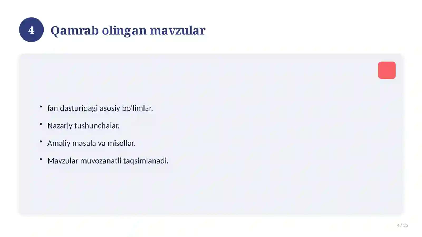 Geografiya fanidan 11-sinf test savollari to'plami 4