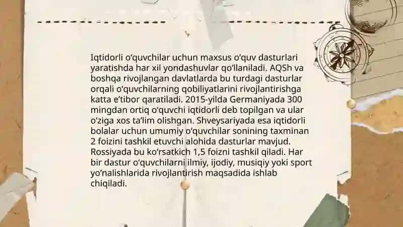 Iqtidorli oʻquvchilarni oʻqitish.Pedagogik diagnostikada nazorat qilish va baholash 4