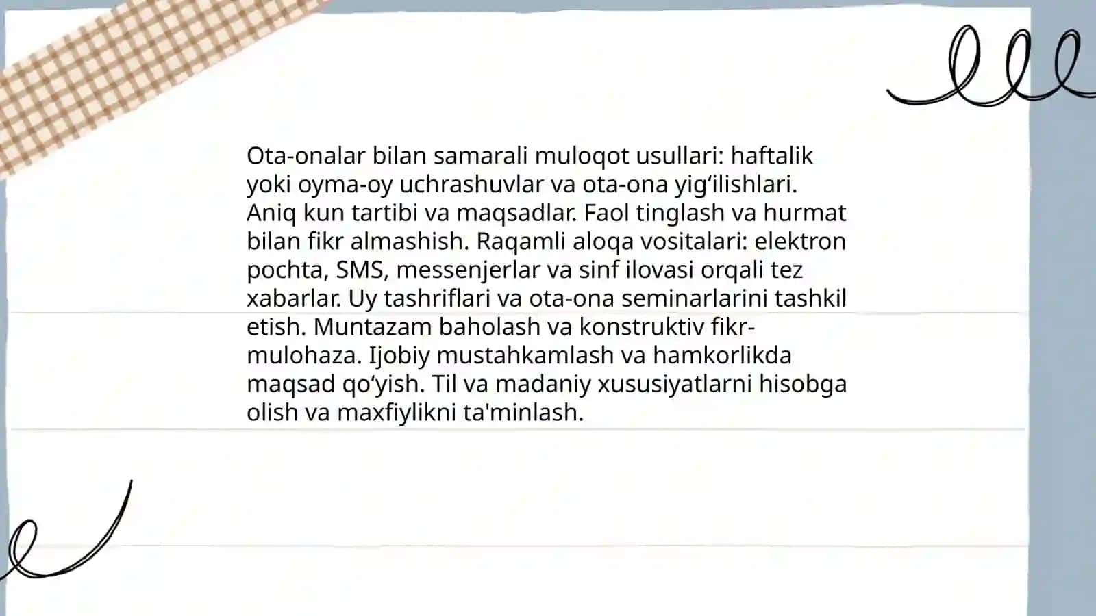 Boshlang’ich sinfda ota-onalar bilan hamkorlik - Xamidova Ruxshona 4
