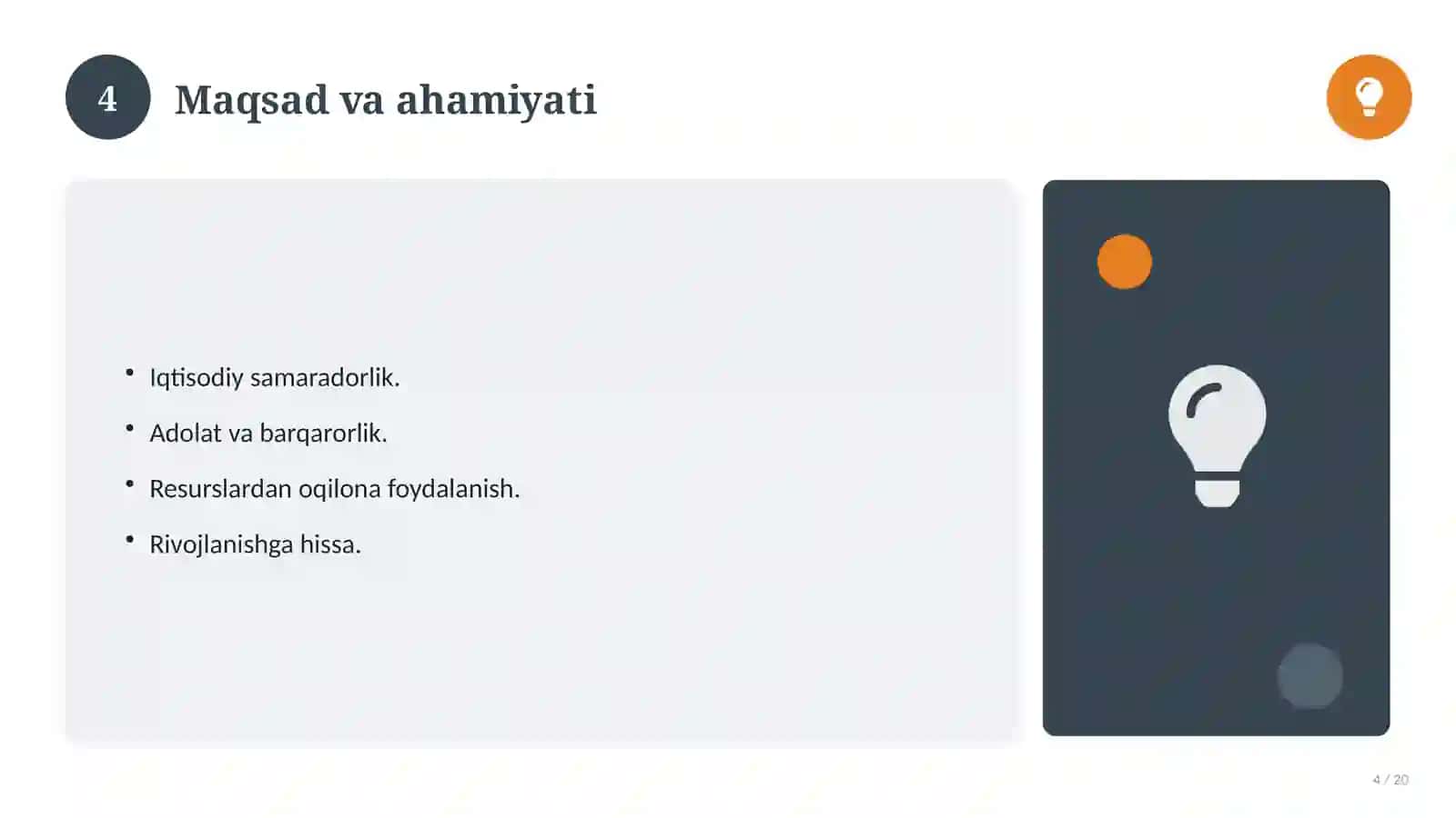 Iqtisodiy bilim asoslari fanidan 7-sinf: yakuniy takrorlash darsi 4