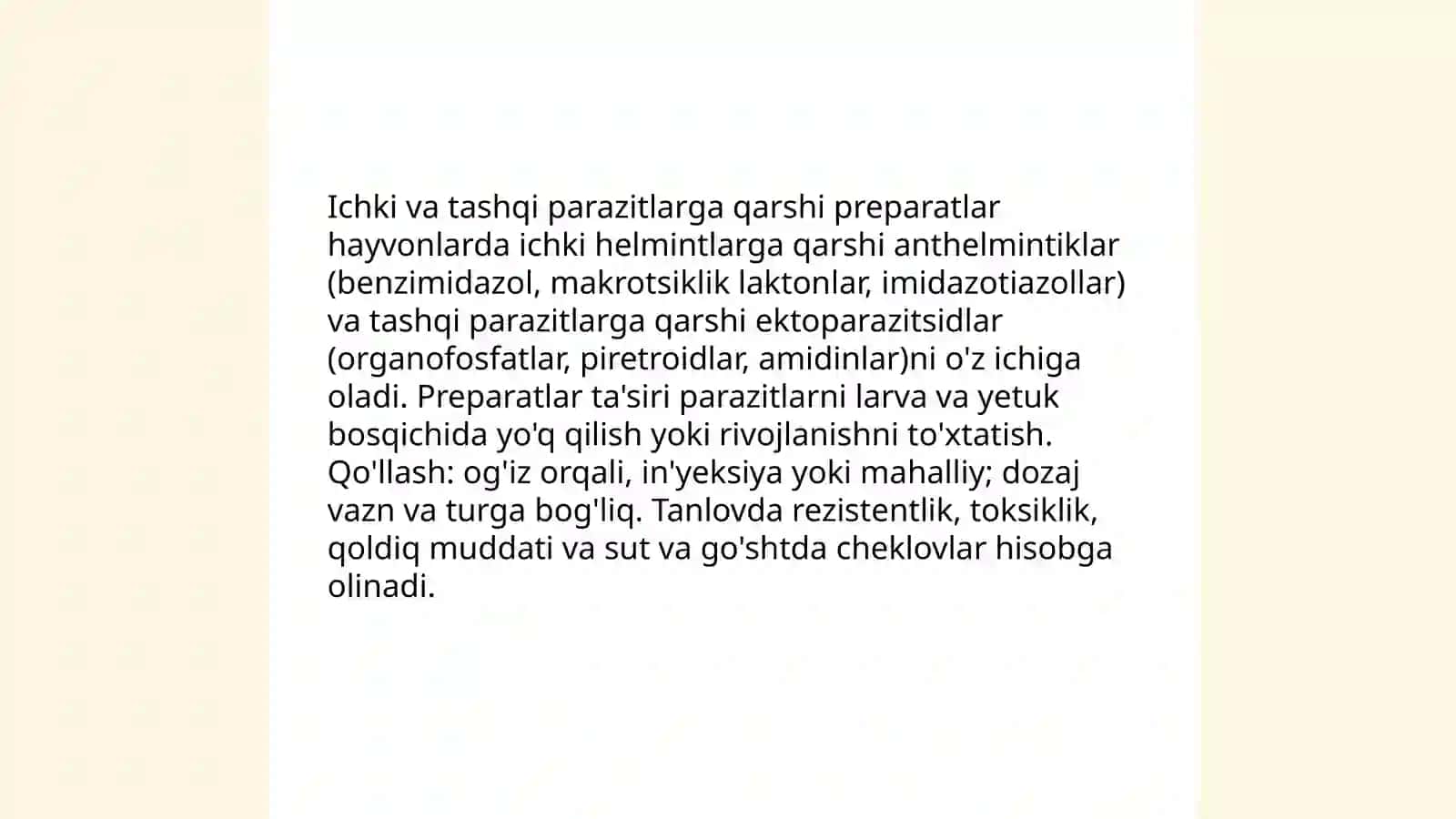 Veterinariya amaliyotida qo'llaniladigan dori vositalari 4